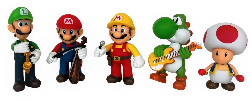Разноцветный фигурка: Набор коллекционный Mario (11 - 13 см.) (Марио) (Музыканты)