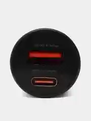 Черный автомобильное зарядное устройство в прикуриватель Type-C + USB, быстрая зарядка, 30В