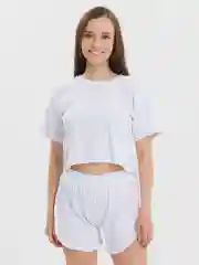 Белый женский костюм двойка футболка и шорты
