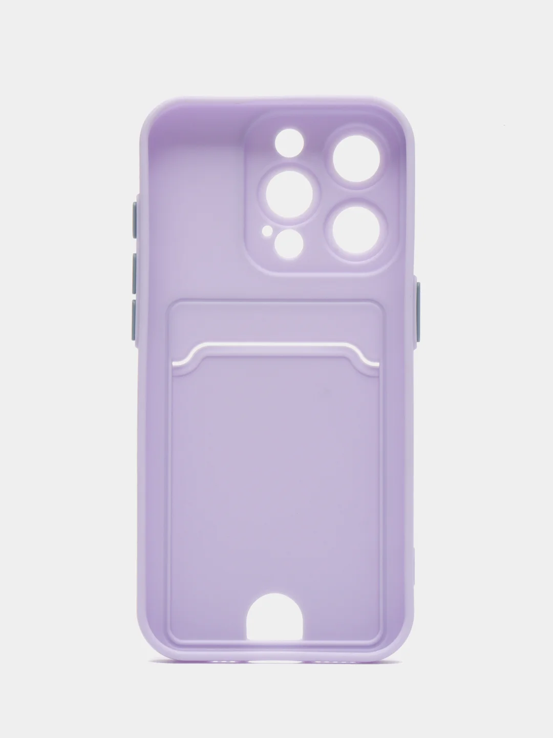 Сиреневый чехол iPhone 15, 11 Pro, 14 Max, 13, 12, Xr, Xs, 6, 7, 8 Plus, Se Mini с карманом для карт