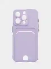 Сиреневый чехол iPhone 15, 11 Pro, 14 Max, 13, 12, Xr, Xs, 6, 7, 8 Plus, Se Mini с карманом для карт