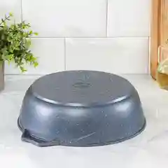 Жаровня Гранит, 3 л, d=26 см, антипригарное покрытие, стеклянная крышка, цвет тёмно-серый