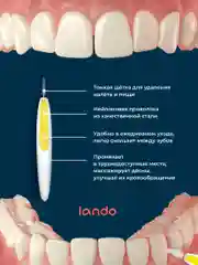 Желтый межзубные ершики, Lando, i-образные, 20 штук