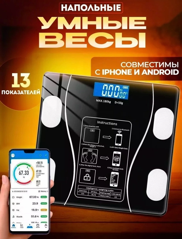 Умные электронные напольные весы