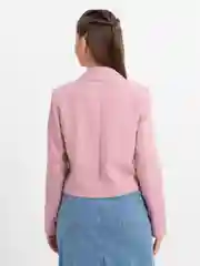 Розовый стильный кроп пиджак