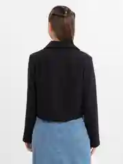 Черный стильный кроп пиджак