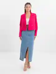 Фуксия стильный кроп пиджак