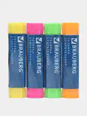 Ластик, упаковка до 5 шт, Brauberg X-Erase, 68 х 15 х 15 мм, цвет ассорти, экологичный ПВХ