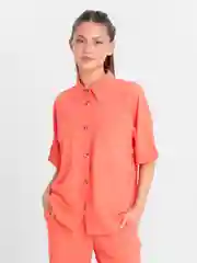 Кораллово-розовый женский костюм летний, брюки палаццо, костюм с широкими брюками, костюм летний