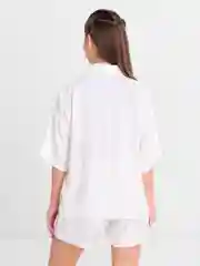 Белый костюм женский летний, костюм с шортами, костюм оверсайз, костюм из льна