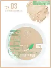 Бежевый пудра для лица с экстрактом зеленого чая Green Tea repairing Powder Cake