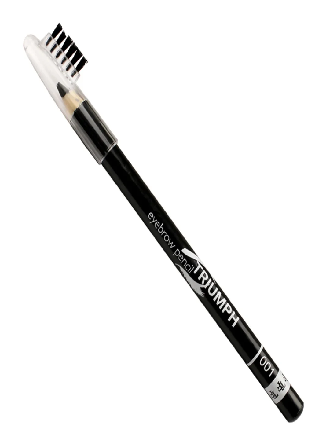 Черный карандаш для бровей "eyebrow pencil TRIUMPH" с щеточкой в колпачке