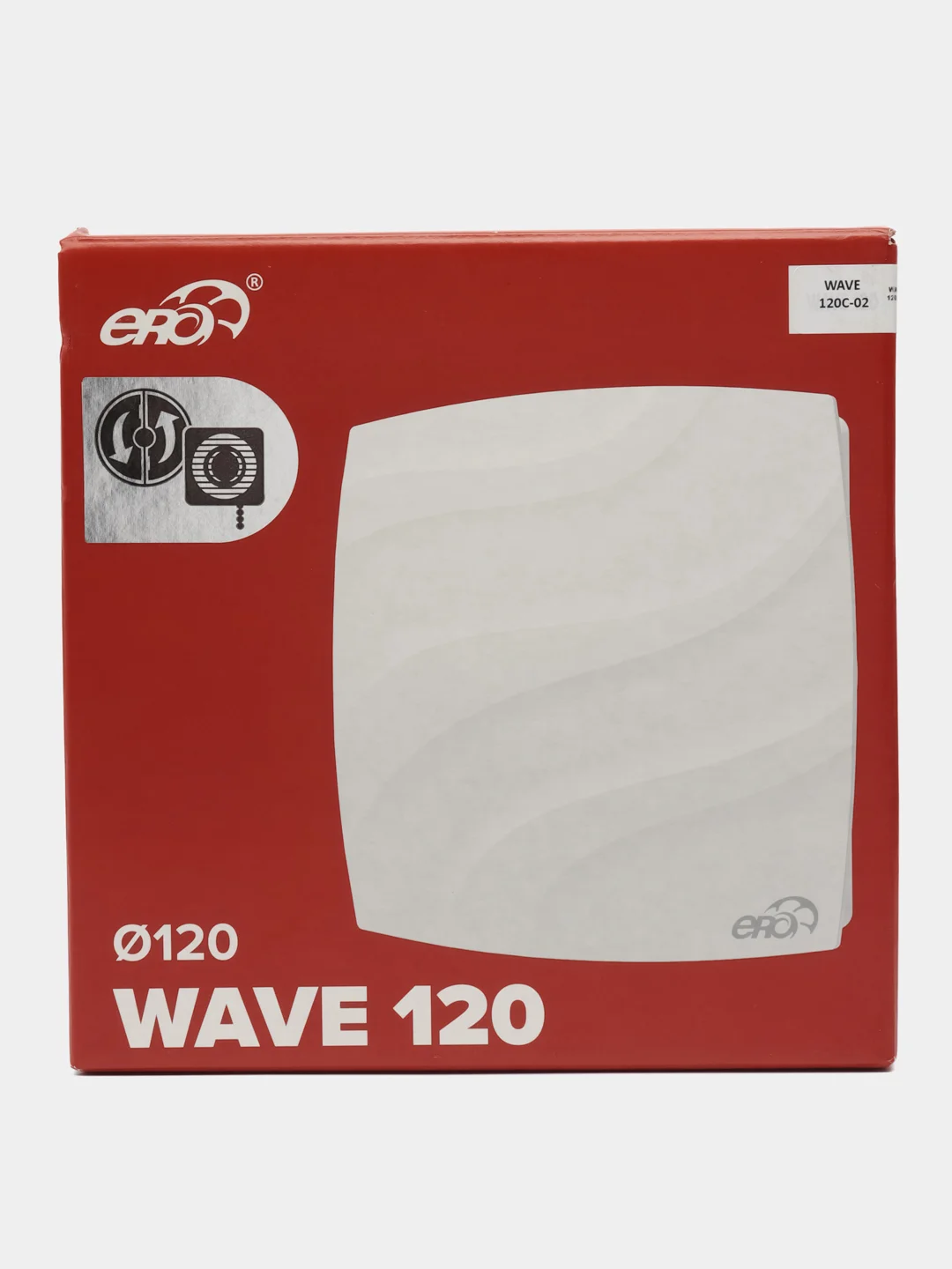 Вытяжной вентилятор ERA WAVE C-02 бесшумный с клапаном и выключателем D100/120
