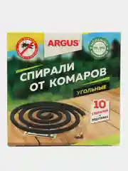 Спирали от комаров малодымные Argus, 10 шт с подставкой