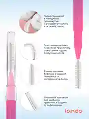 Розовый межзубные ершики, Lando, i-образные, 40 шт