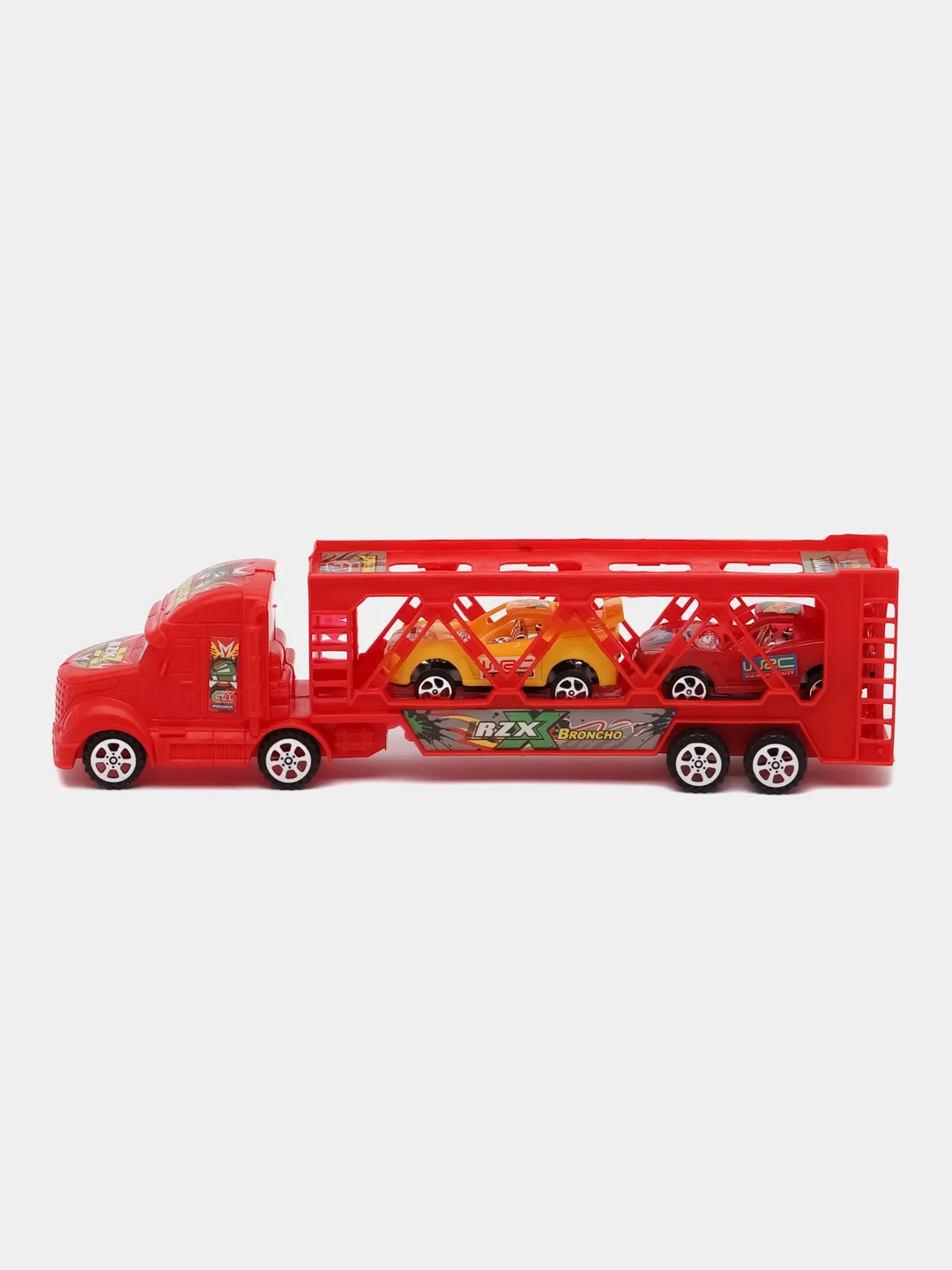 Красный игрушечный "Автовоз", инерционный, 2 машинки в наборе