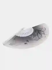 Серый меланж веер складной, ручной с кольцом