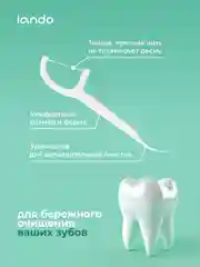 Зубные флоссеры с зубочистками Lando 50 шт со вкусом мяты