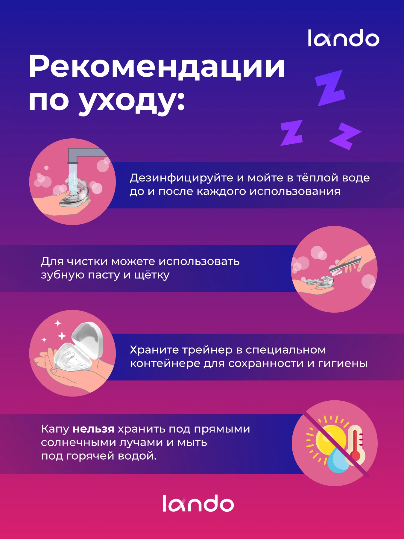 Капа (трейнер) антихрап стоматологическая Lando - помогает бороться с храпом