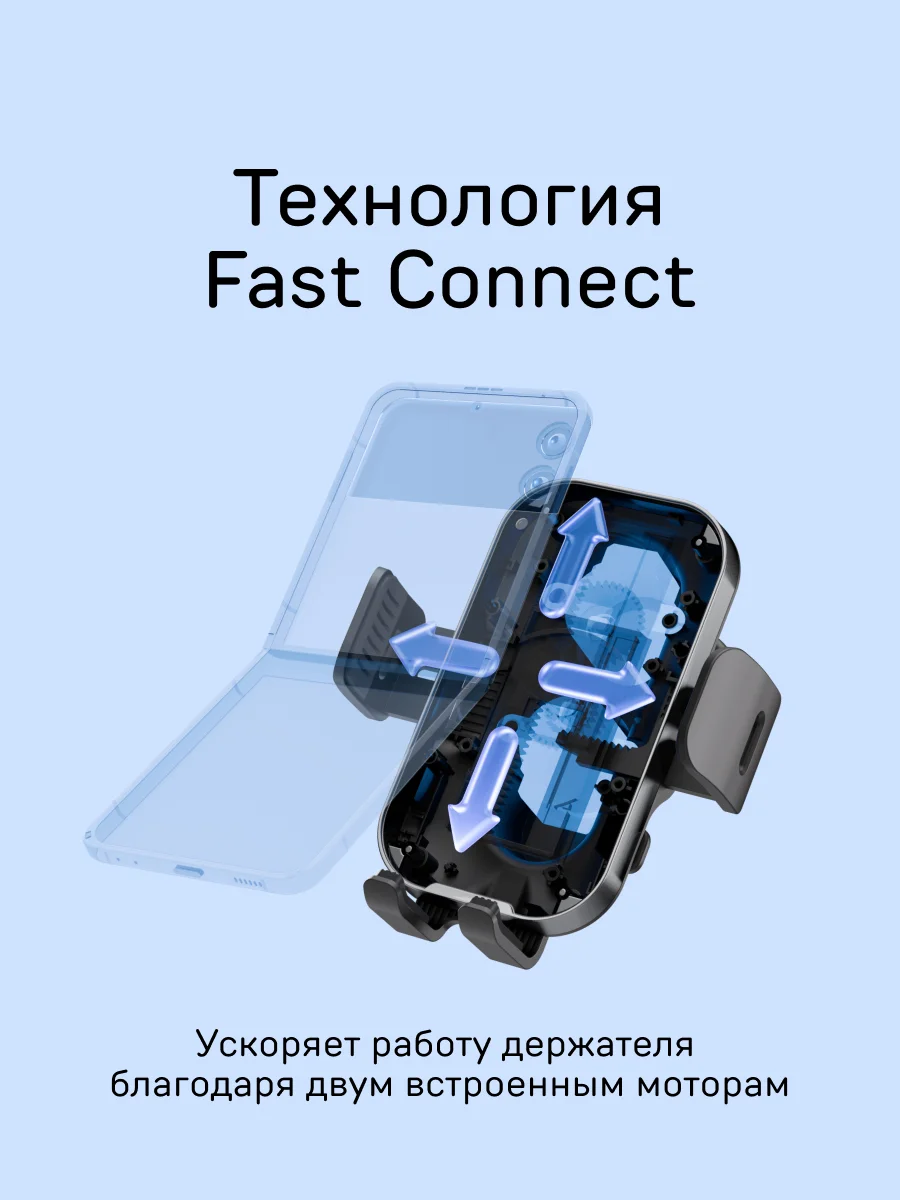 Автомобильный держатель для смартфона с беспроводной зарядкой iBOX TRON i7+Кронштейн