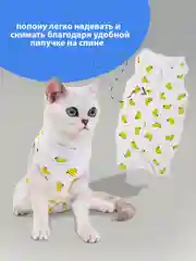 Желтый попона для кошек и собак послеоперационная на липучке