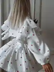 Красный женский муслиновый летний костюм рубашка и юбка