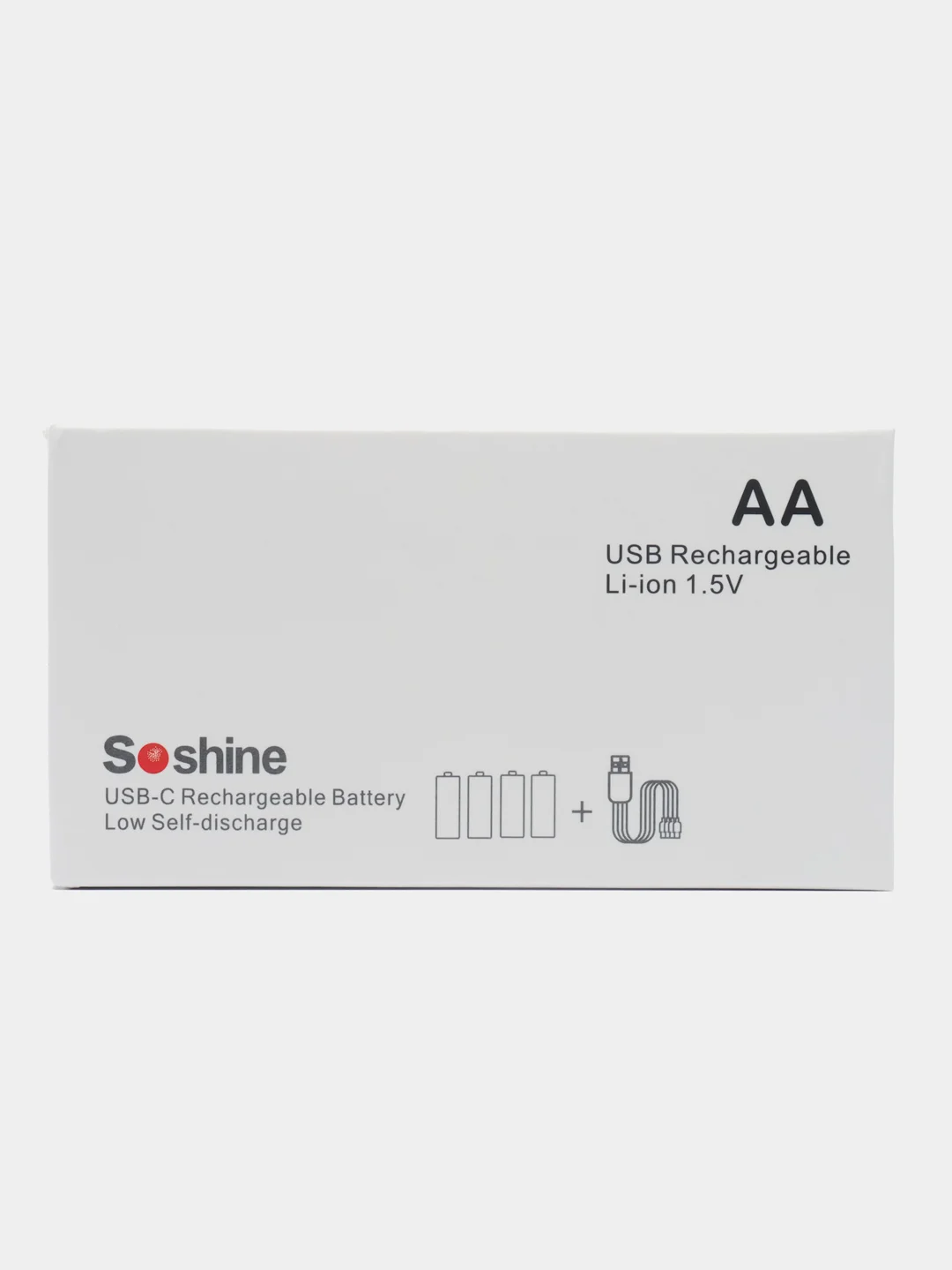 Аккумуляторные батарейки с зарядкой Soshine 1.5 V ,втроенный Type-С,пальчиковые,мизинчик