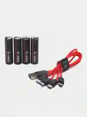 Аккумуляторные батарейки с зарядкой Soshine 1.5 V ,втроенный Type-С,пальчиковые,мизинчик
