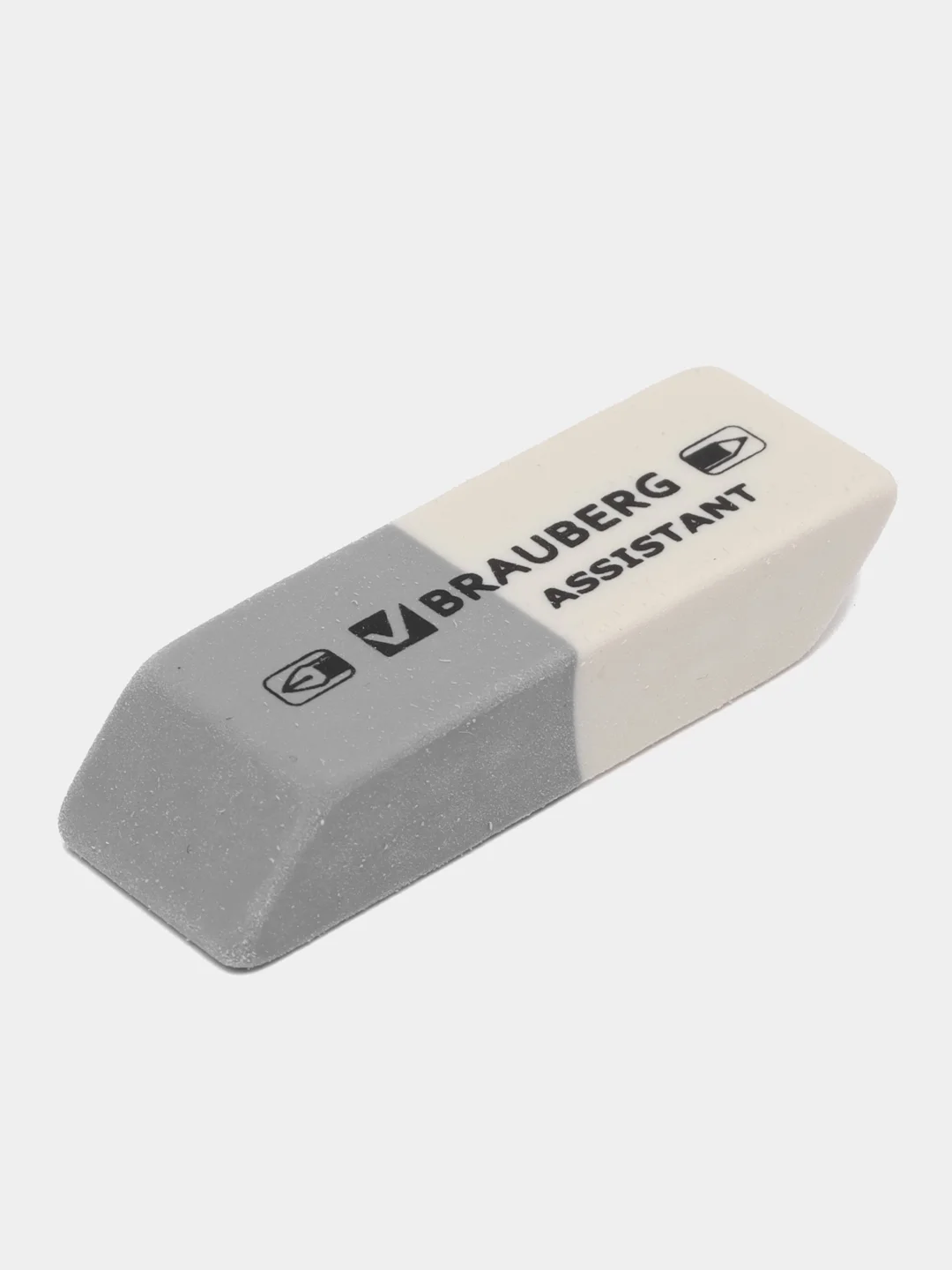 Ластик, упаковка до 5 шт, Brauberg Assistant, 41 х 14 х 8 мм, серо-белый, прямоугольный