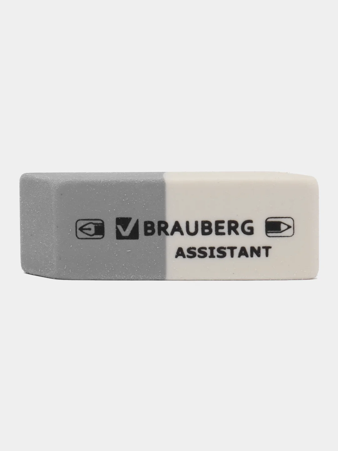 Ластик, упаковка до 5 шт, Brauberg Assistant, 41 х 14 х 8 мм, серо-белый, прямоугольный
