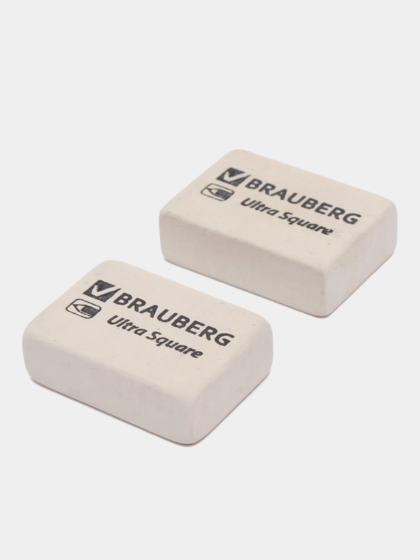 Ластик, упаковка до 5 шт, Brauberg Ultra Square, 26 х 18 х 8 мм, белый, натуральный каучук