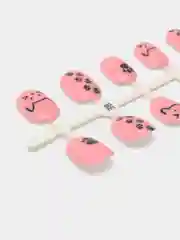 Розовый накладные ногти для детей, яркие накладные ногти для девочек