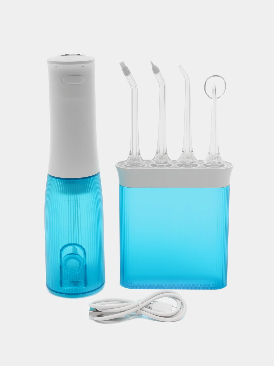 Голубой ирригатор для полости рта Soocas W3 Pro (Blue), портативный, 4 насадки, 3 режима, 240 мл