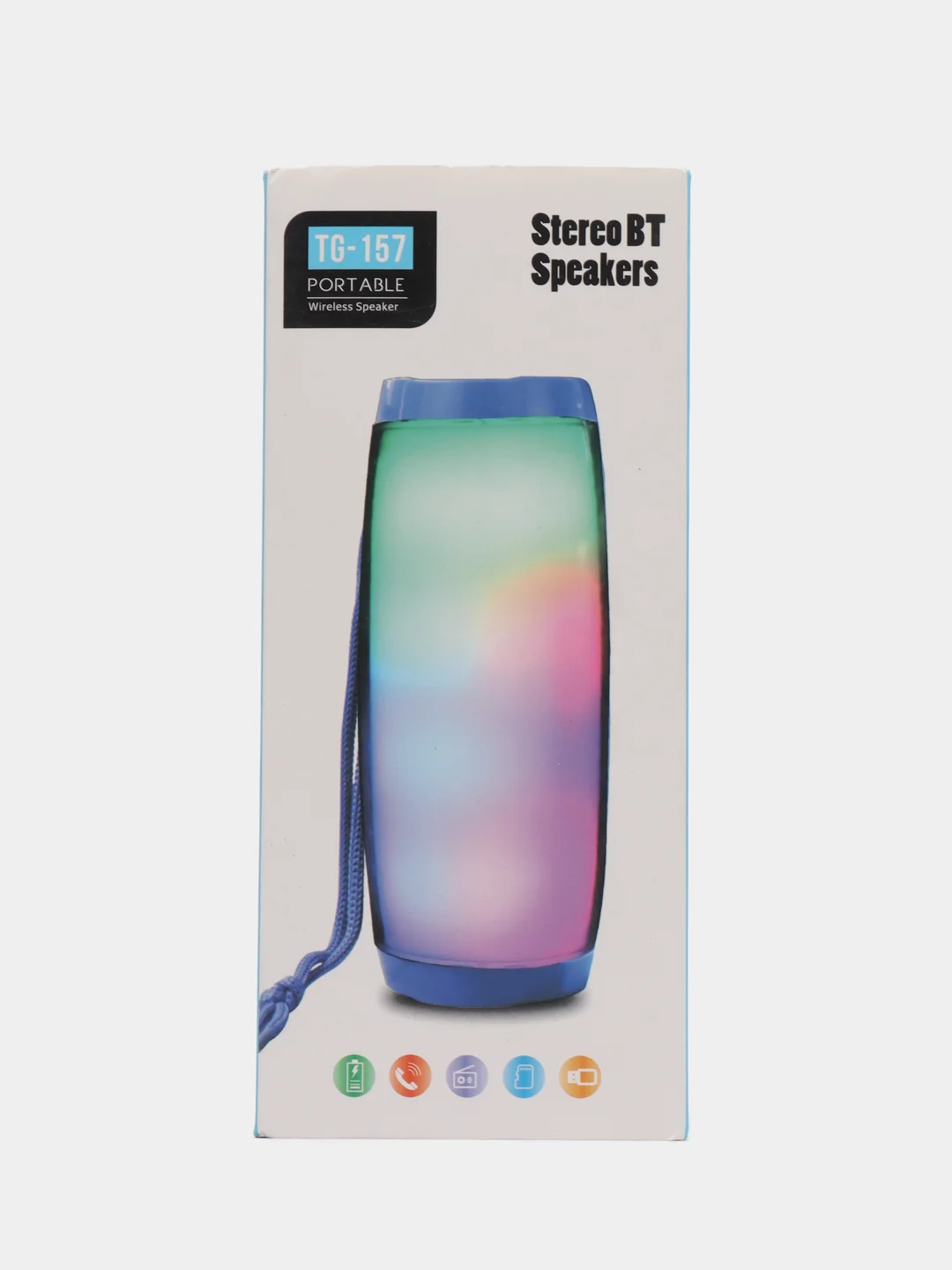 Красный беспроводная Bluetooth колонка TG-157, Портативная колонка с LED подсветкой