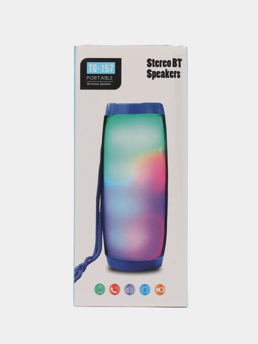 Черный беспроводная Bluetooth колонка TG-157, Портативная колонка с LED подсветкой, черный