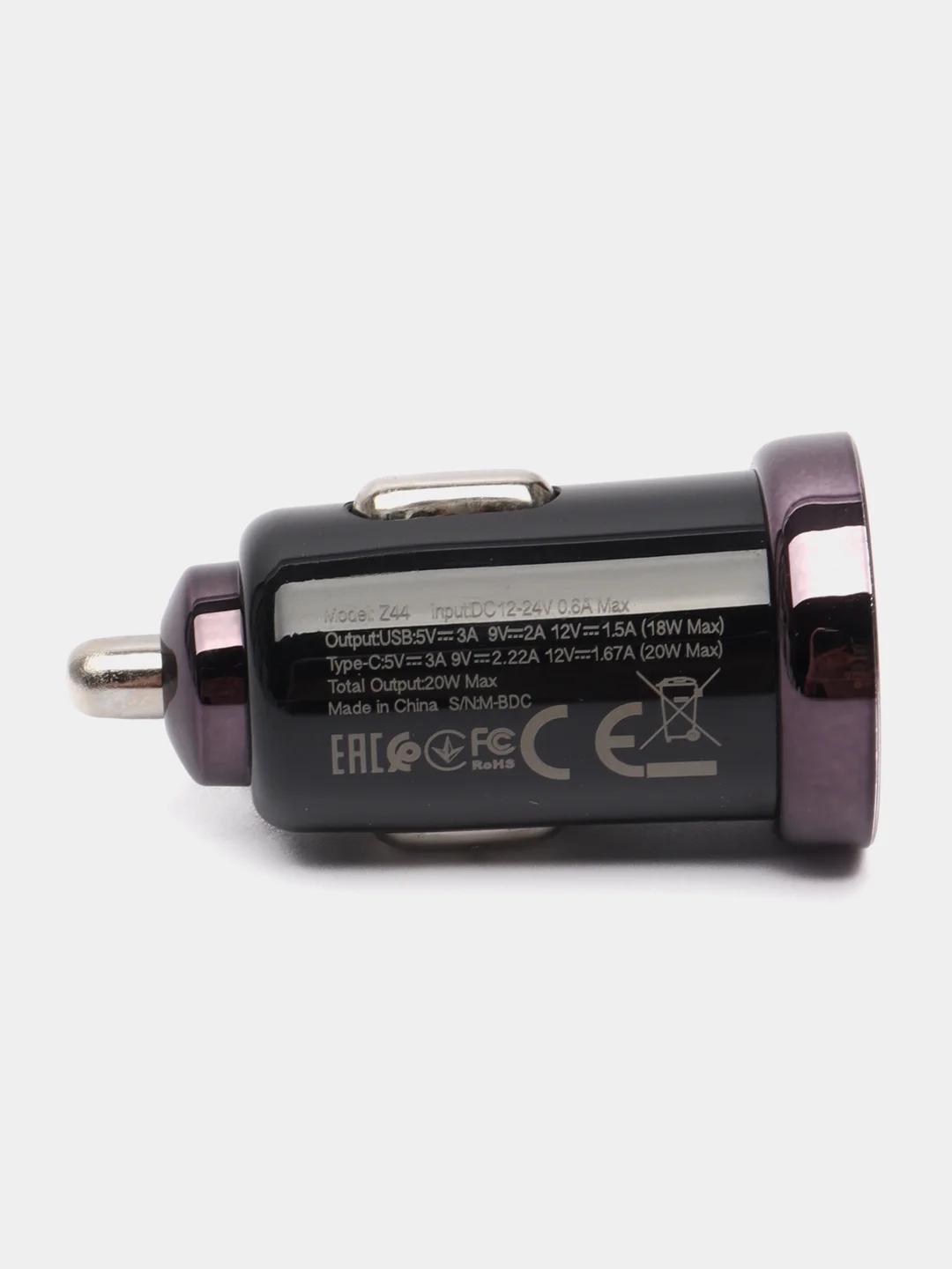 Черный автомобильное зарядное устройство Hoco Z44 Leading USB+USB Type-C PD + QC3.0 (черное)