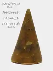 Желтый ведьмина, бесфитильная свеча, свеча восковая, с сухими травами, магическая свеча от сглаза
