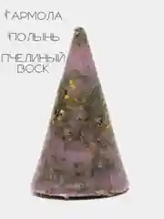 Сиреневый ведьмина, бесфитильная свеча, свеча восковая, с сухими травами, магическая свеча от сглаза