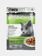 Корм влажный ProBalance Sensitive для кошек с чувствительным пищеварением, 28 штук по 85 г