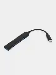 Черный usb HUB 3.0 на 4 порта, Разветвитель Type-C HUB 3.0, концентратор, юсб хаб