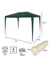 Тёмно-зелёный шатер садовый для дачи, тент беседка Green Glade 1028/1033/1040/1036/1086, москитная сетка