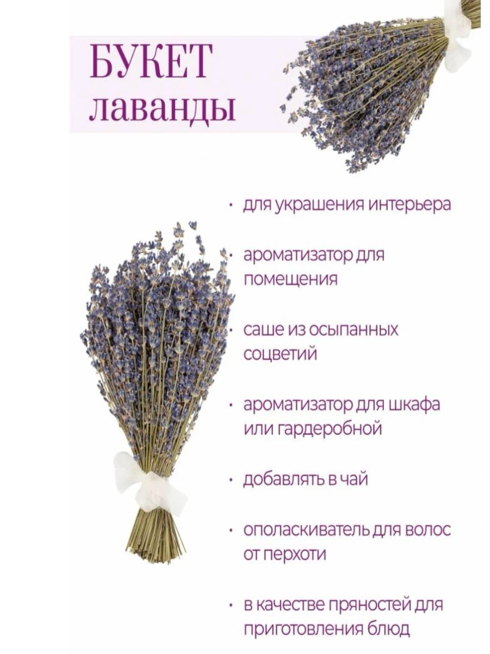 Букет лаванды крымской, сухоцвет для декора