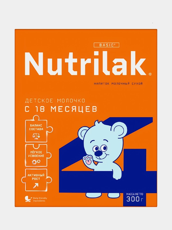 Смесь сухая детское молочко Nutrilak 4,  молочная, с 18 месяцев, 300 г