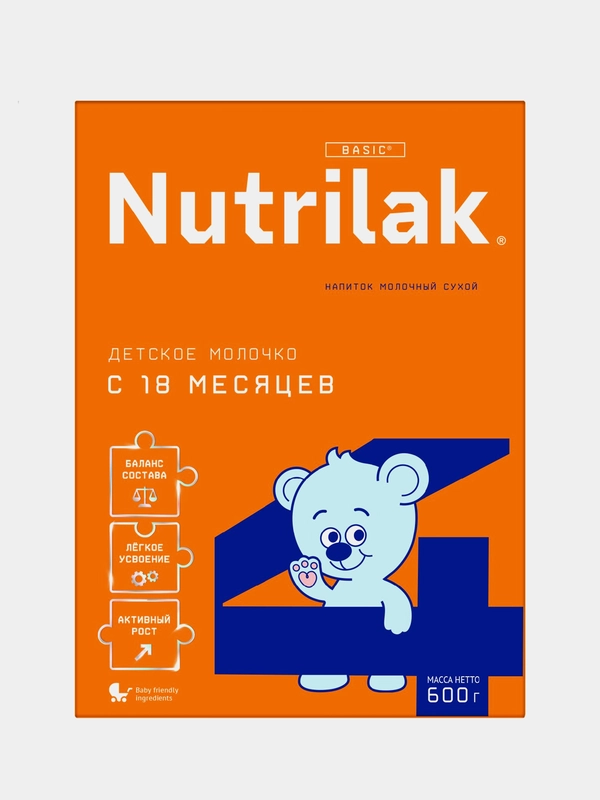 Смесь сухая детское молочко Nutrilak 4, молочная, с 18 месяцев, 600 г