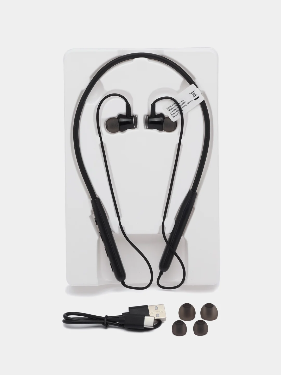 Черный беспроводные наушники для спорта HOCO ES64 Bluetooth гарнитура внутриканальная, громкость