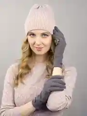 Коричневый перчатки Leray "Кайли", экокашемир, однотонные, на плюше, 7,5