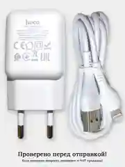 Блок питания (зарядник/адаптер) 2.1A + кабель Lightning 1 метр (Hoco C96A)