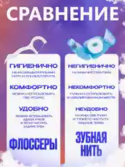 Зубная нить и зубочистка, 50 штук, флоссер
