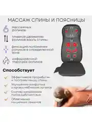 Массажная накидка MN-1500, 12 массажных роликов, 3 программы, вибромассаж, подогрев