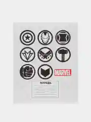 Белый тетрадь школьная Marvel и другие,48 / 24 / 12 листа, в линейку / в клетку, набор 4/5 штуки